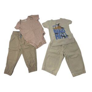 Baby Boy's - Bodysuit & Pants‎ Set + Dino Graphic Tee & Pants - Size 12 Month